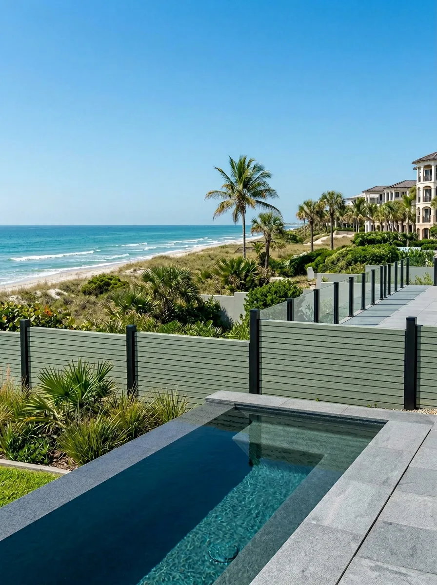 SeaLumber fencing overlooking the coast